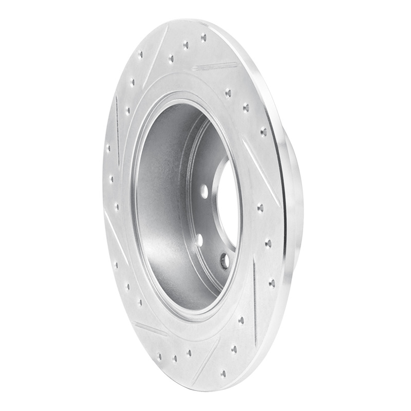 Chrysler Sebring Brake Rotor (1) - Rear Right - R1 Concepts - Drilled & Slotted - Silver - `07-`17